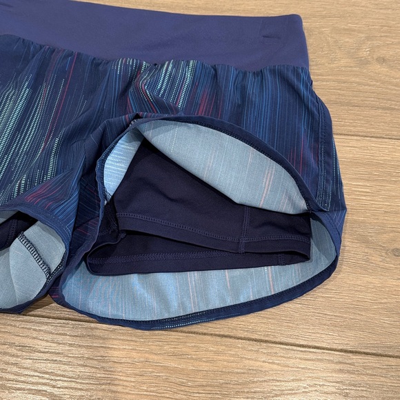 SENITA ATHLETICS Blue Multi Swift Mid-Rise Active Running Workout Shorts Size XS - Picture 4 of 6
